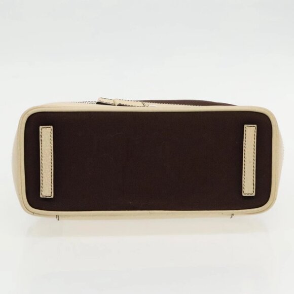 PRADA Hand Bag Canvas Silver Brown - Picture 3 of 15